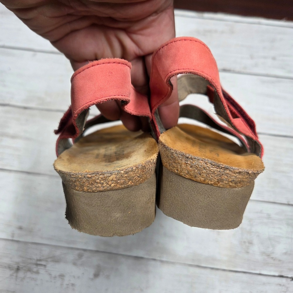 Naot Kayla Wedge Sandals Strappy Women 38 7 Pink Nubuck Leather Comfort - Picture 5 of 6
